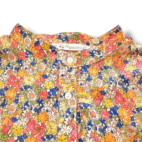 Bonpoint | Floral Mao Collar Button Down Shirt (14) 🍒 - Picture 6 of 7
